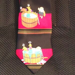 Funny Christmas  NeckTie Santa in Hottub